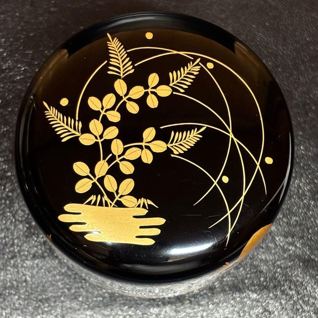 ★茶道具/木地棗！春秋棗/金蒔絵棗2点『筑城 筑良』作！共箱/共布！★ ☆茶道具/木地棗春秋棗/金蒔絵棗2点『筑城 筑良』作